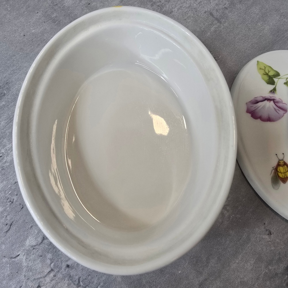Vintage Ceramic Duck Trinket Box Butterfly Ladybug Floral Garden Porcelain Dish - Picture 6 of 10